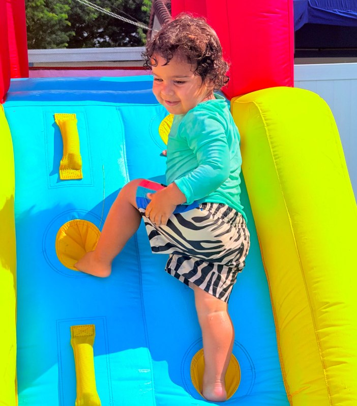 A child on the bounce house